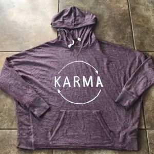 Gorgeous soft oversized hoodie that says KARMA .